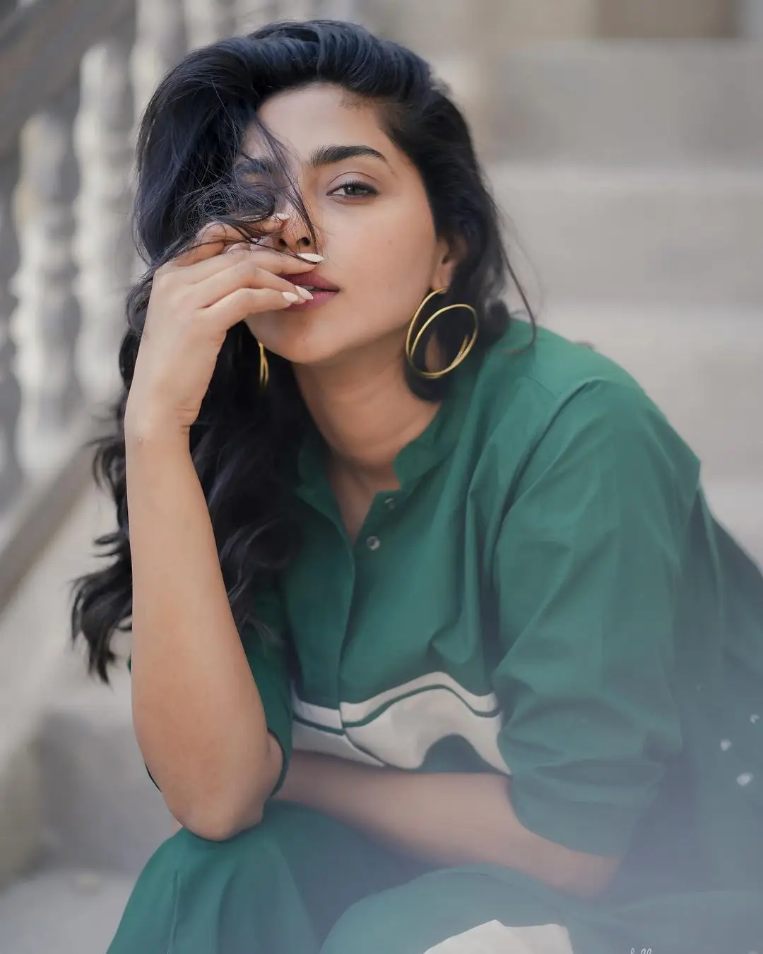 Malayalam Actress Aishwarya Lekshmi in Green Color Dress